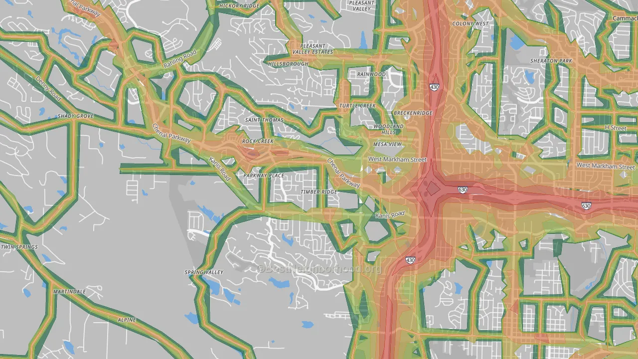 72211, AR Map of Noise Levels in 72211