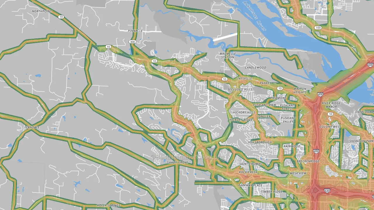 72223, AR Map of Noise Levels in 72223