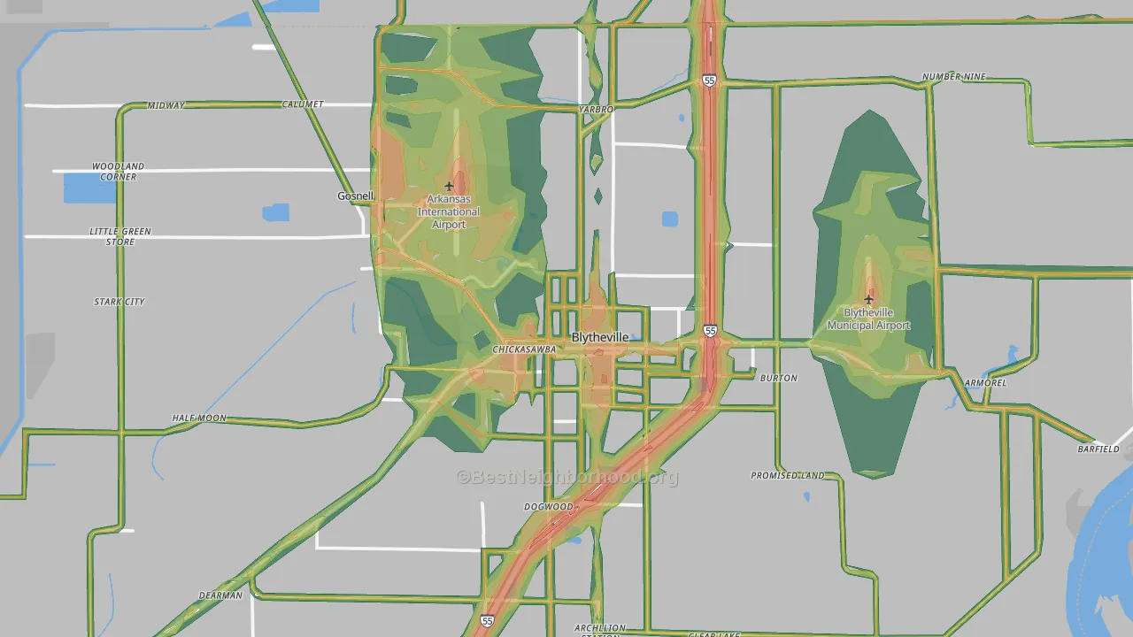 72315, AR Map of Noise Levels in 72315