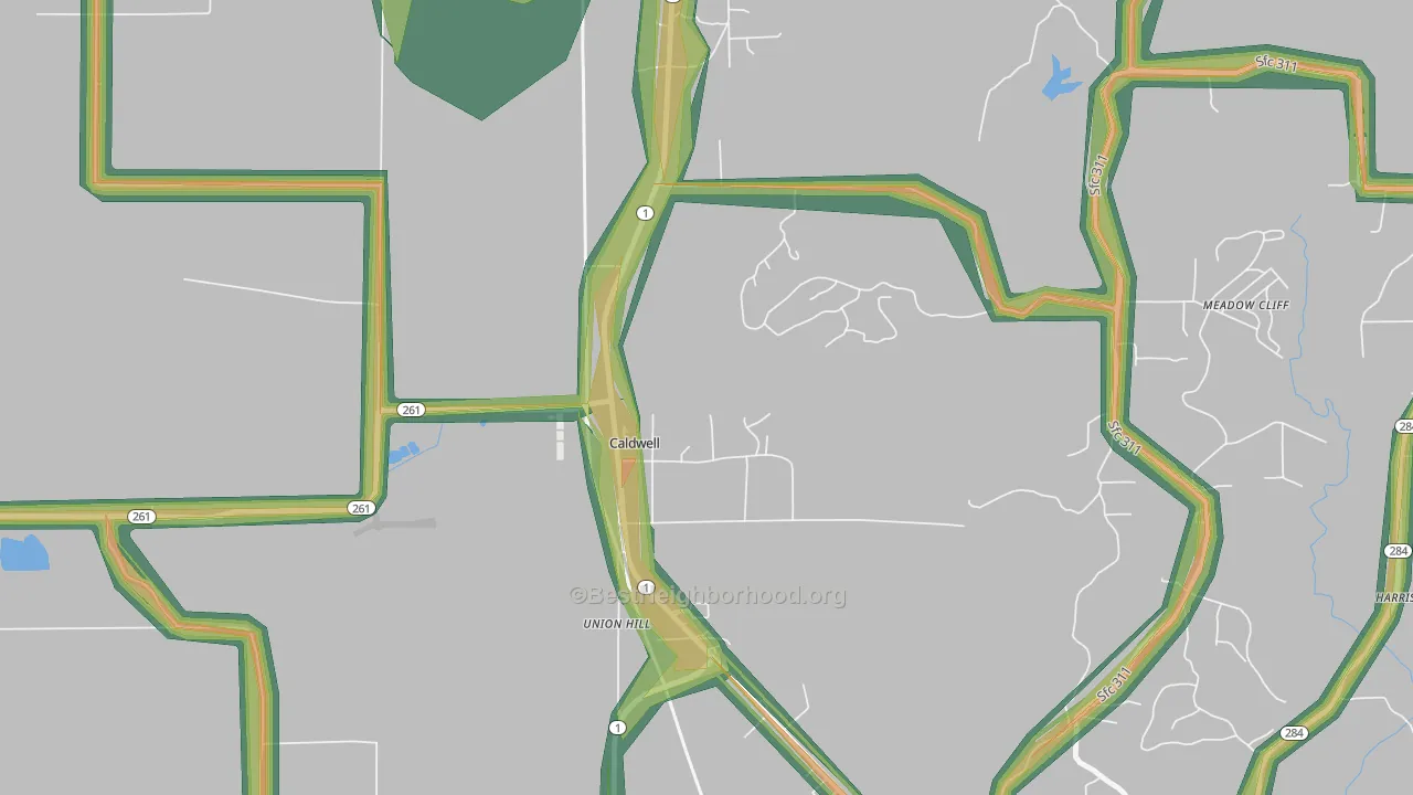 72322, AR Map of Noise Levels in 72322