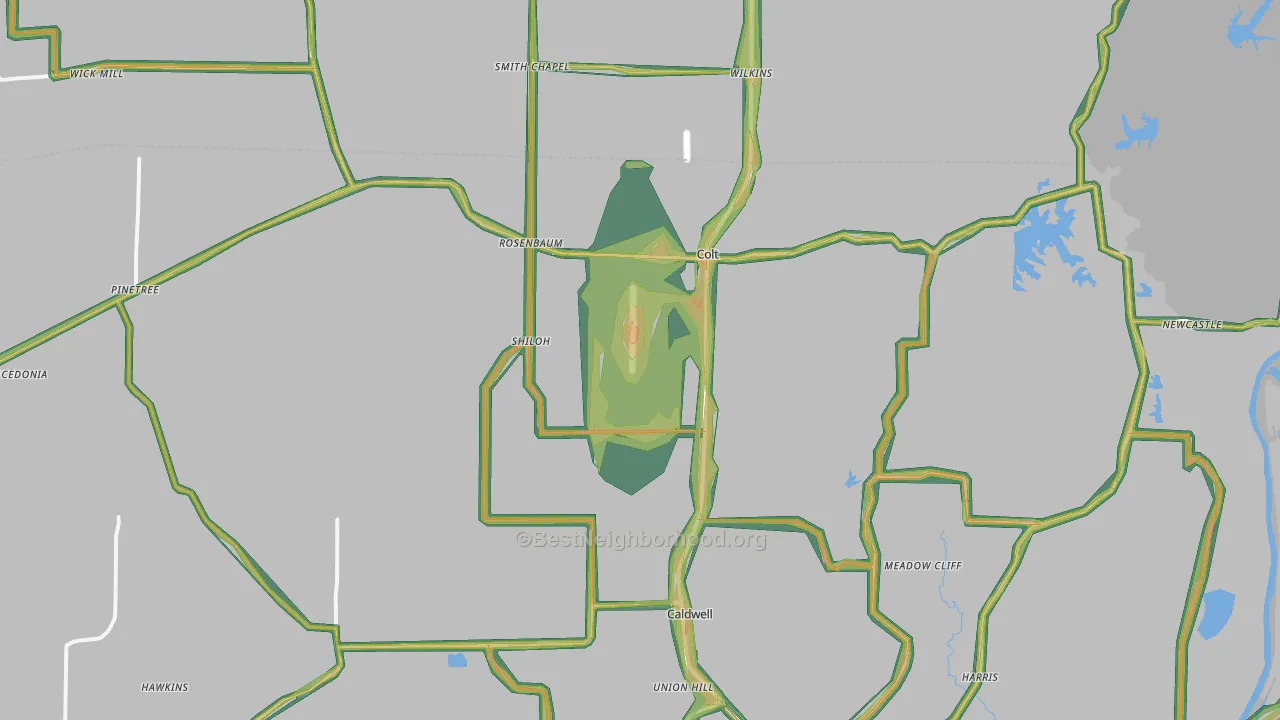 72326, AR Map of Noise Levels in 72326