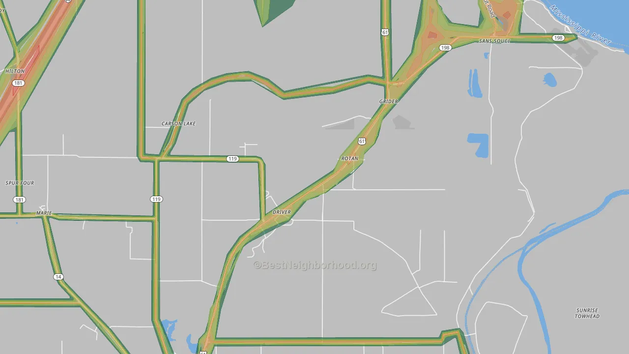 72329, AR Map of Noise Levels in 72329