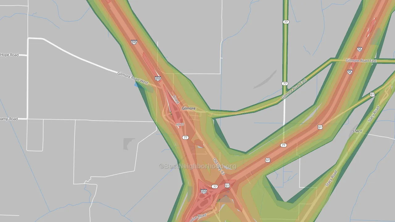 72339, AR Map of Noise Levels in 72339