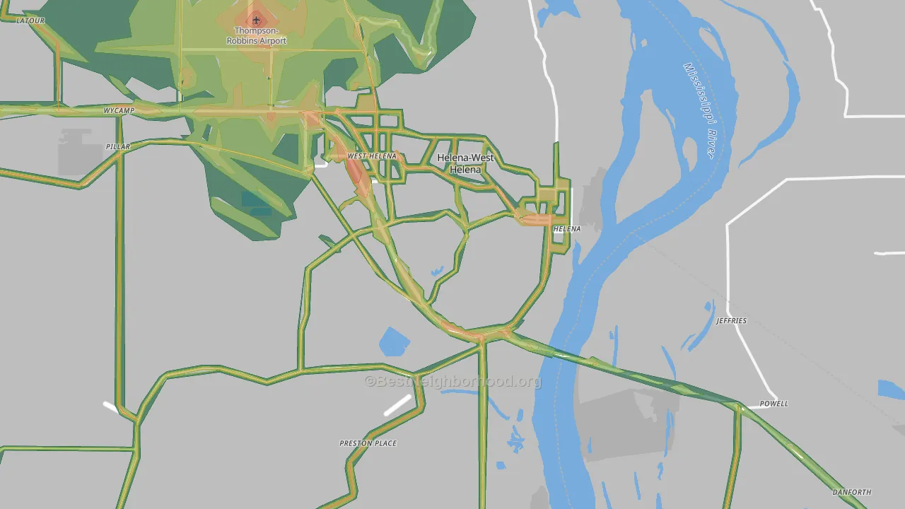 72342, AR Map of Noise Levels in 72342