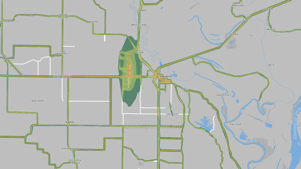 72360, AR Map of Noise Levels in 72360