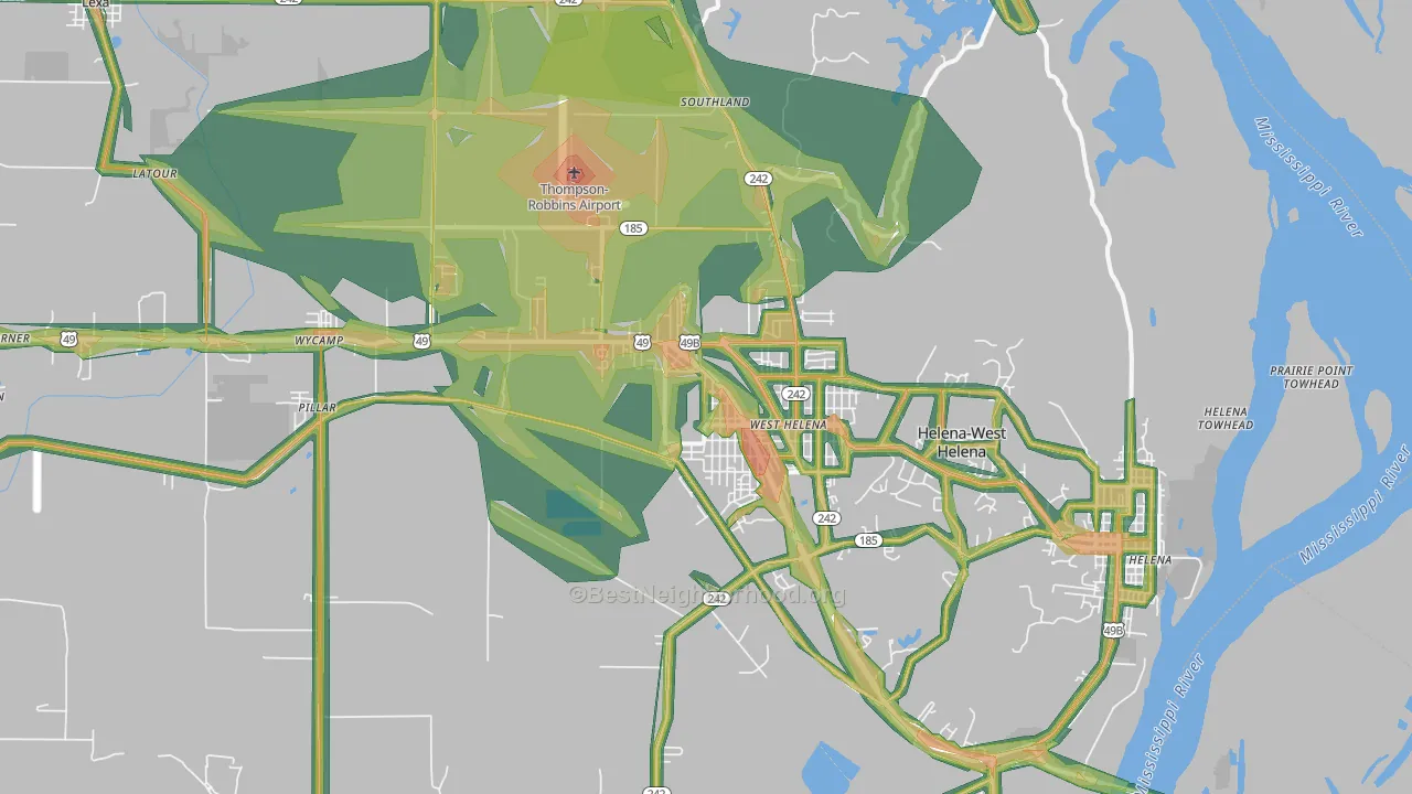 72390, AR Map of Noise Levels in 72390