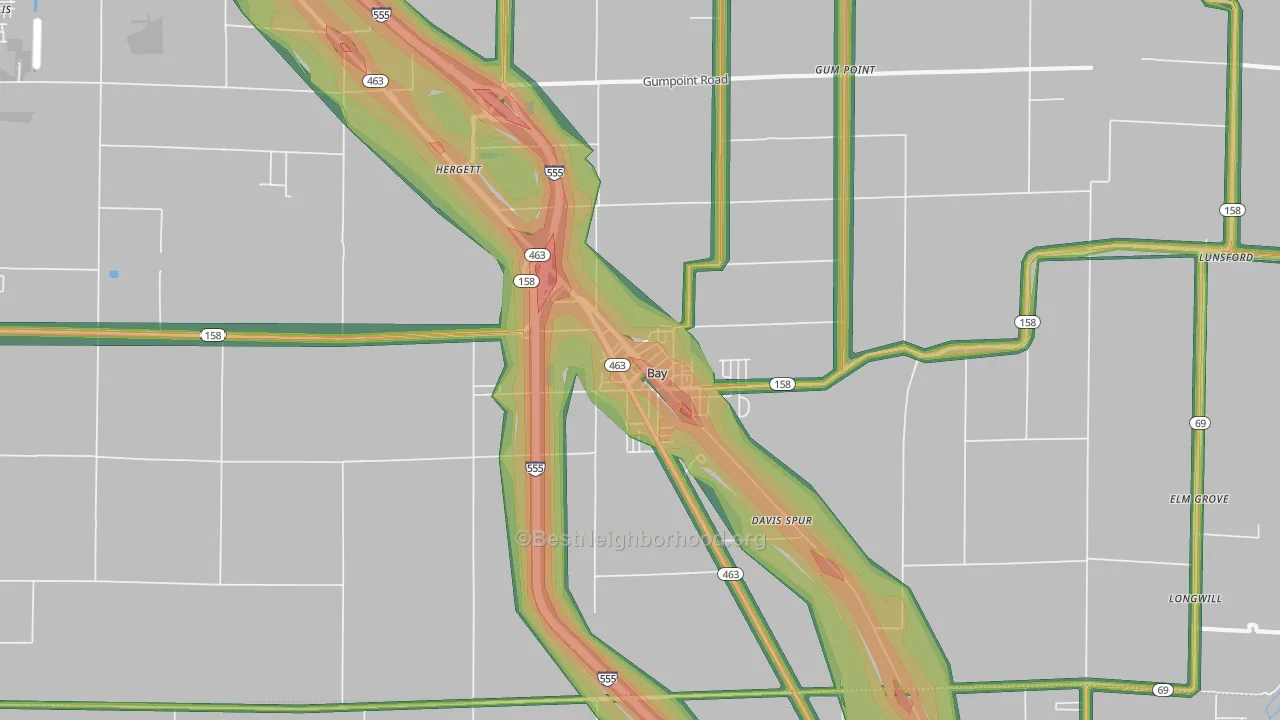 72411, AR Map of Noise Levels in 72411