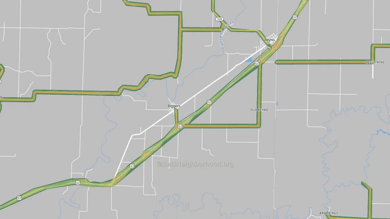 72413, AR Map of Noise Levels in 72413