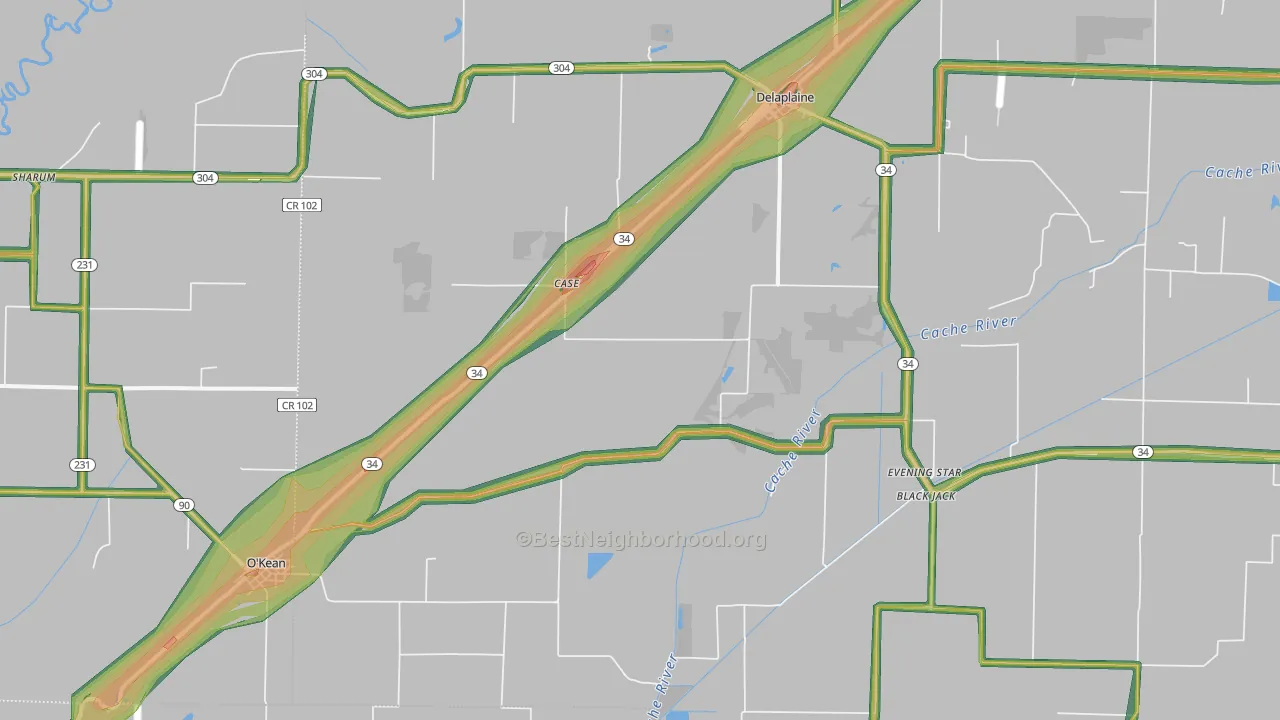 72425, AR Map of Noise Levels in 72425