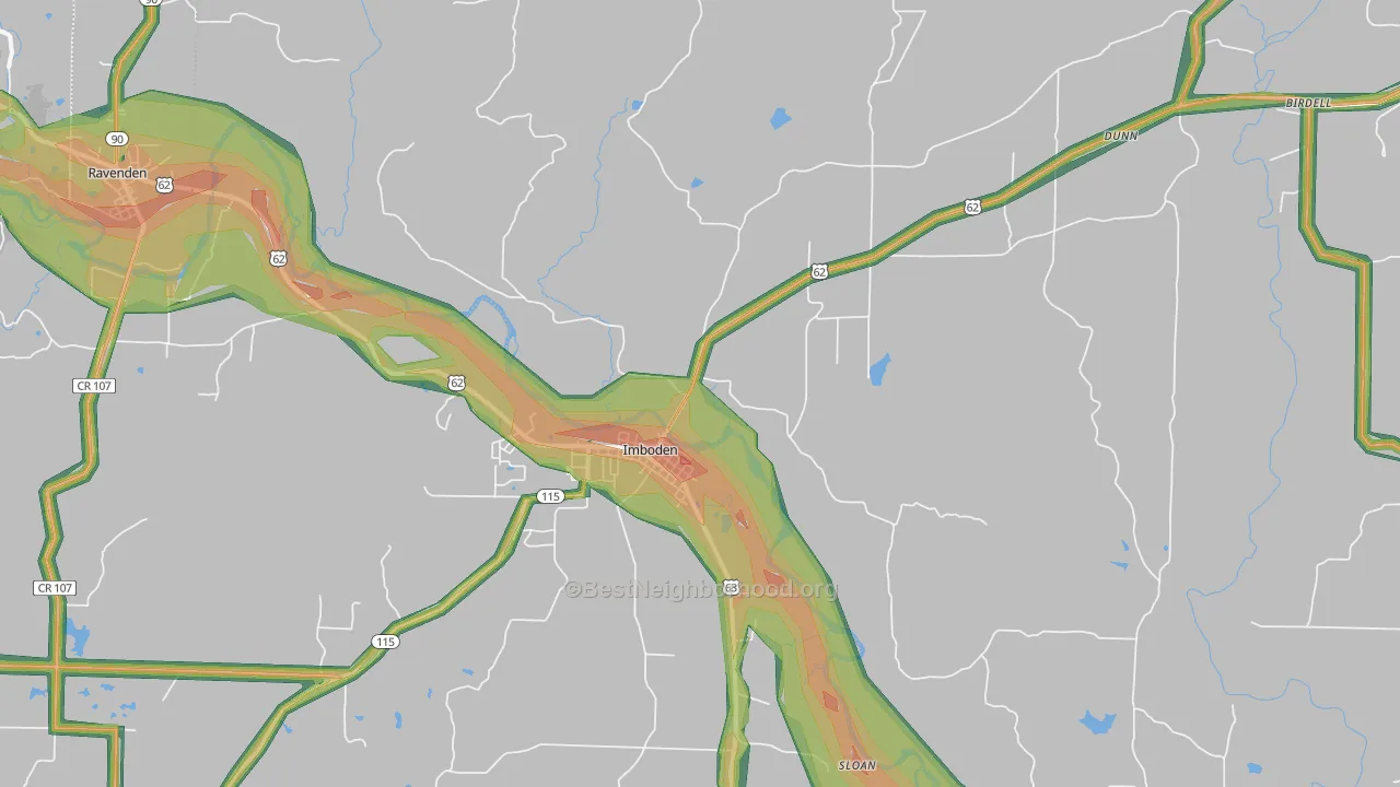 72434, AR Map of Noise Levels in 72434