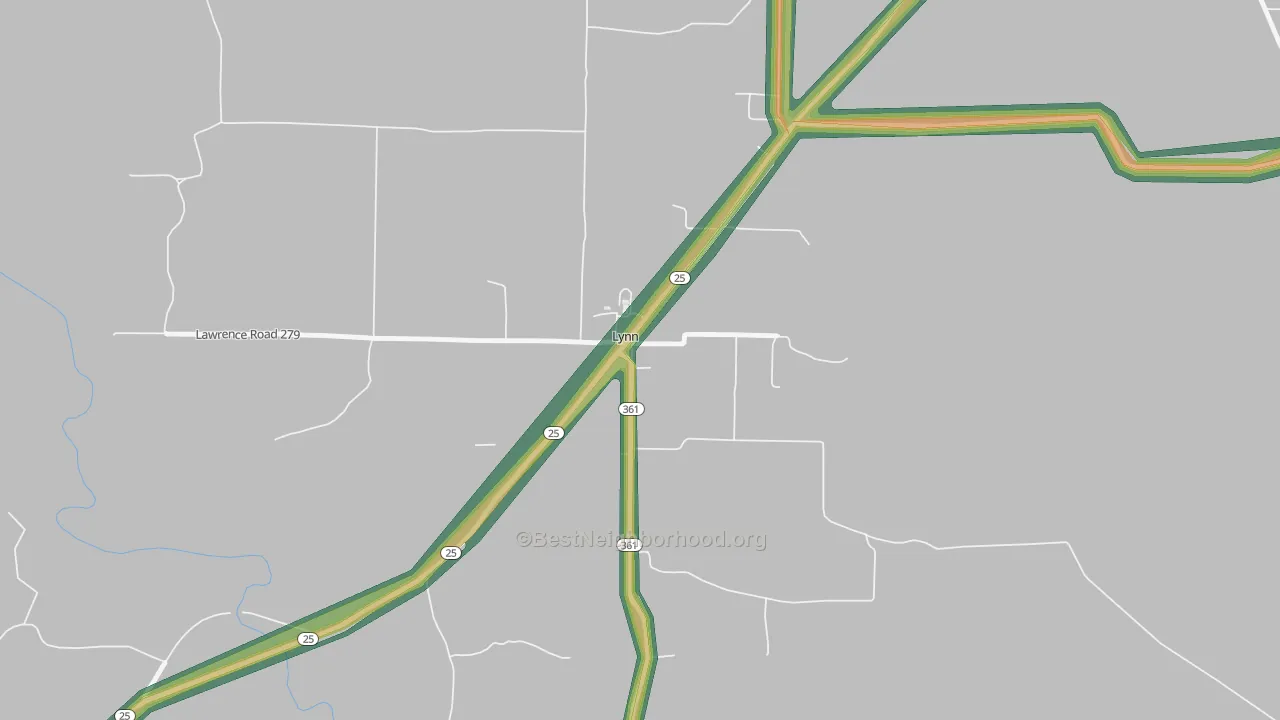 72440, AR Map of Noise Levels in 72440