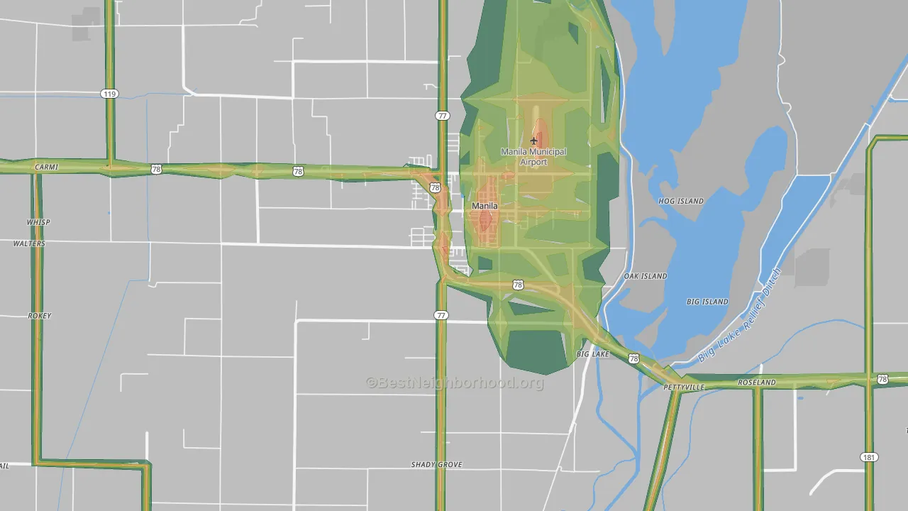 72442, AR Map of Noise Levels in 72442