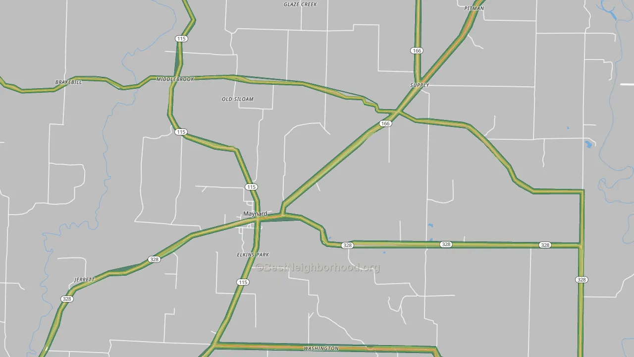 72444, AR Map of Noise Levels in 72444