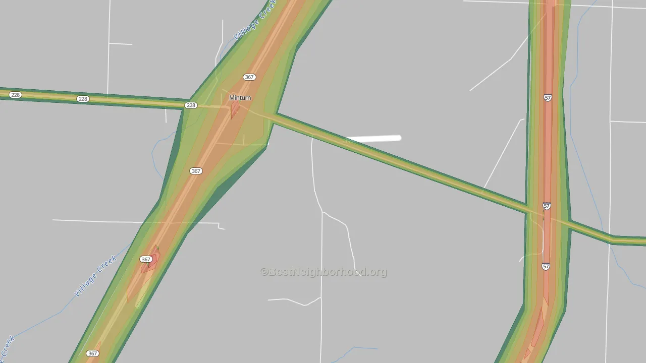 72445, AR Map of Noise Levels in 72445