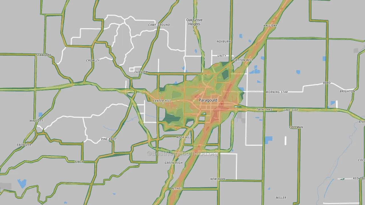 72450, AR Map of Noise Levels in 72450