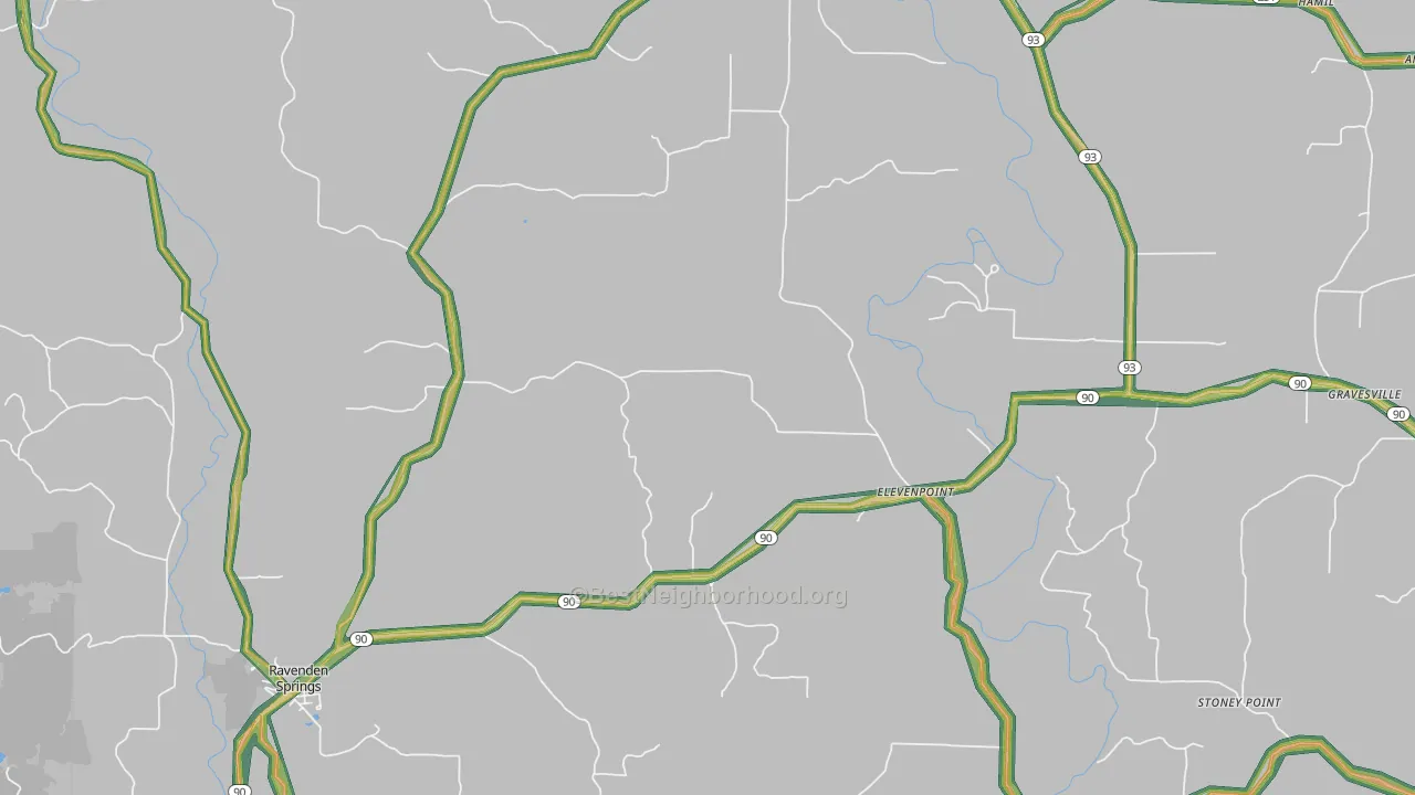 72460, AR Map of Noise Levels in 72460