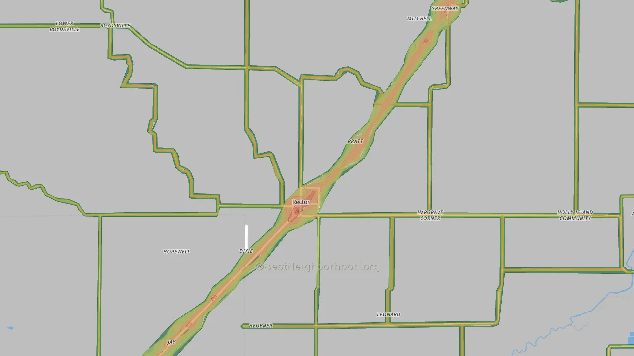 72461, AR Map of Noise Levels in 72461