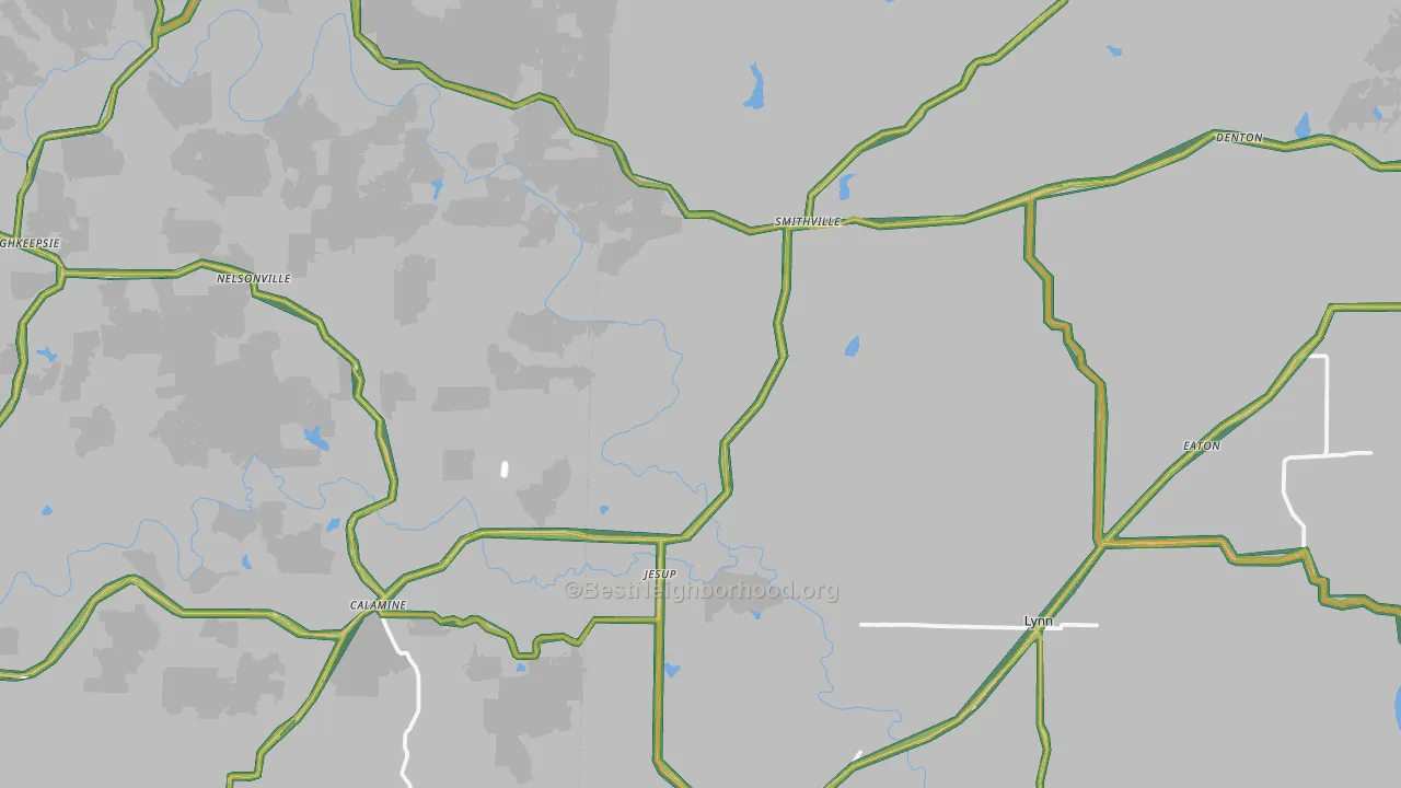 72466, AR Map of Noise Levels in 72466