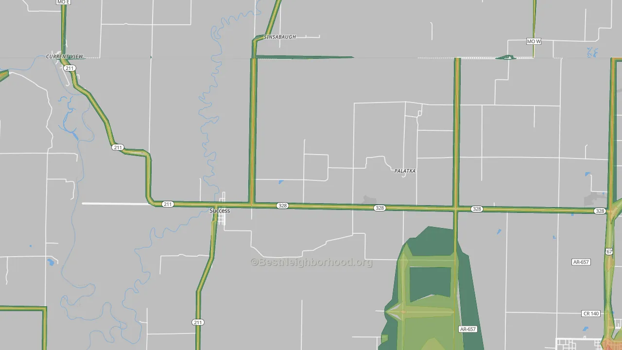 72470, AR Map of Noise Levels in 72470