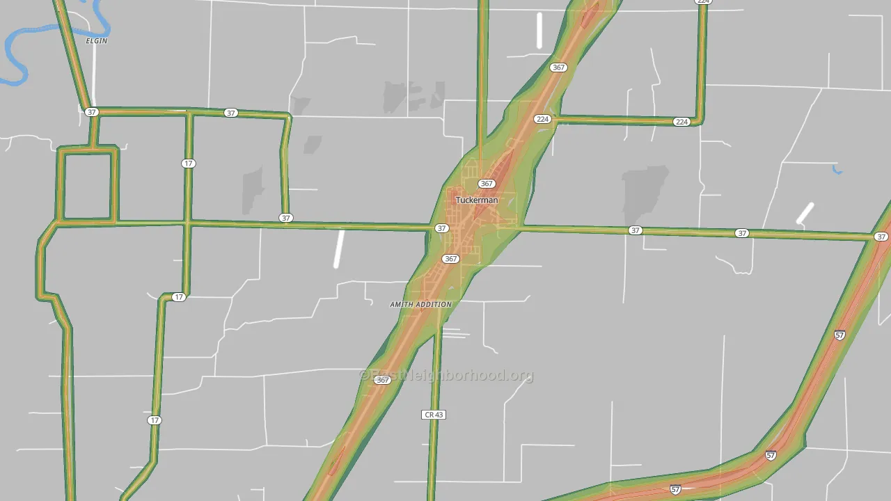 72473, AR Map of Noise Levels in 72473