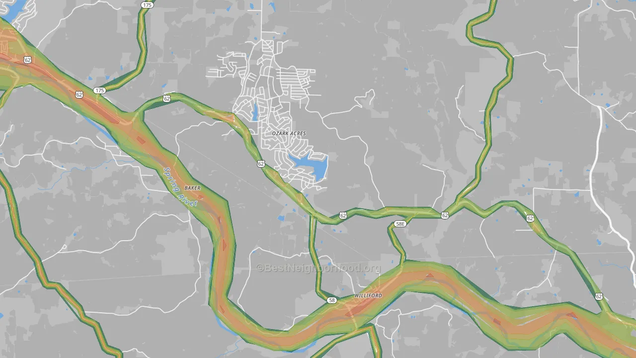72482, AR Map of Noise Levels in 72482