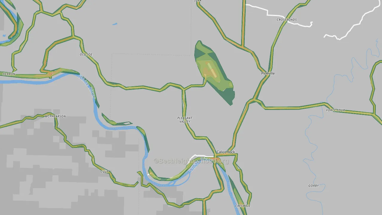 72519, AR Map of Noise Levels in 72519