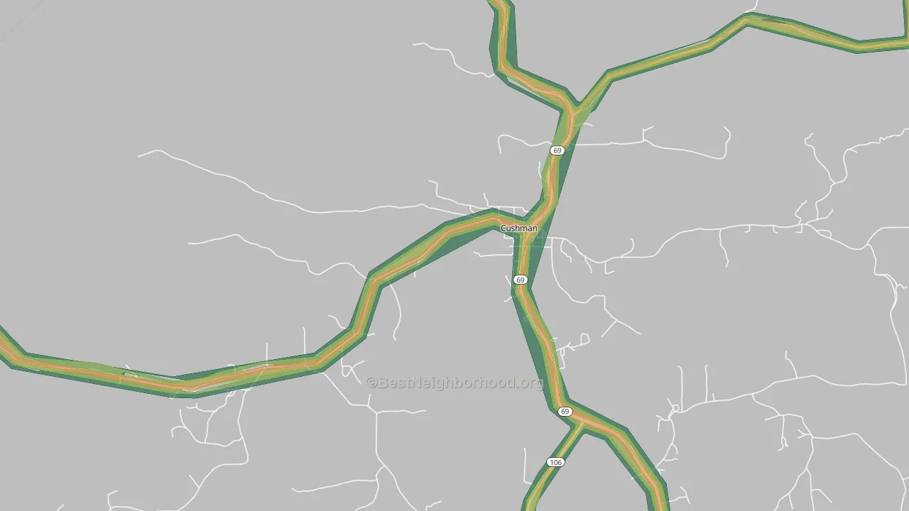 72526, AR Map of Noise Levels in 72526