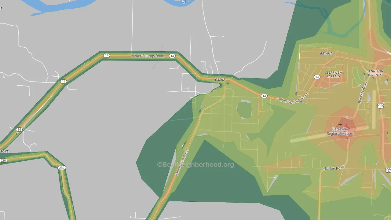 72527, AR Map of Noise Levels in 72527