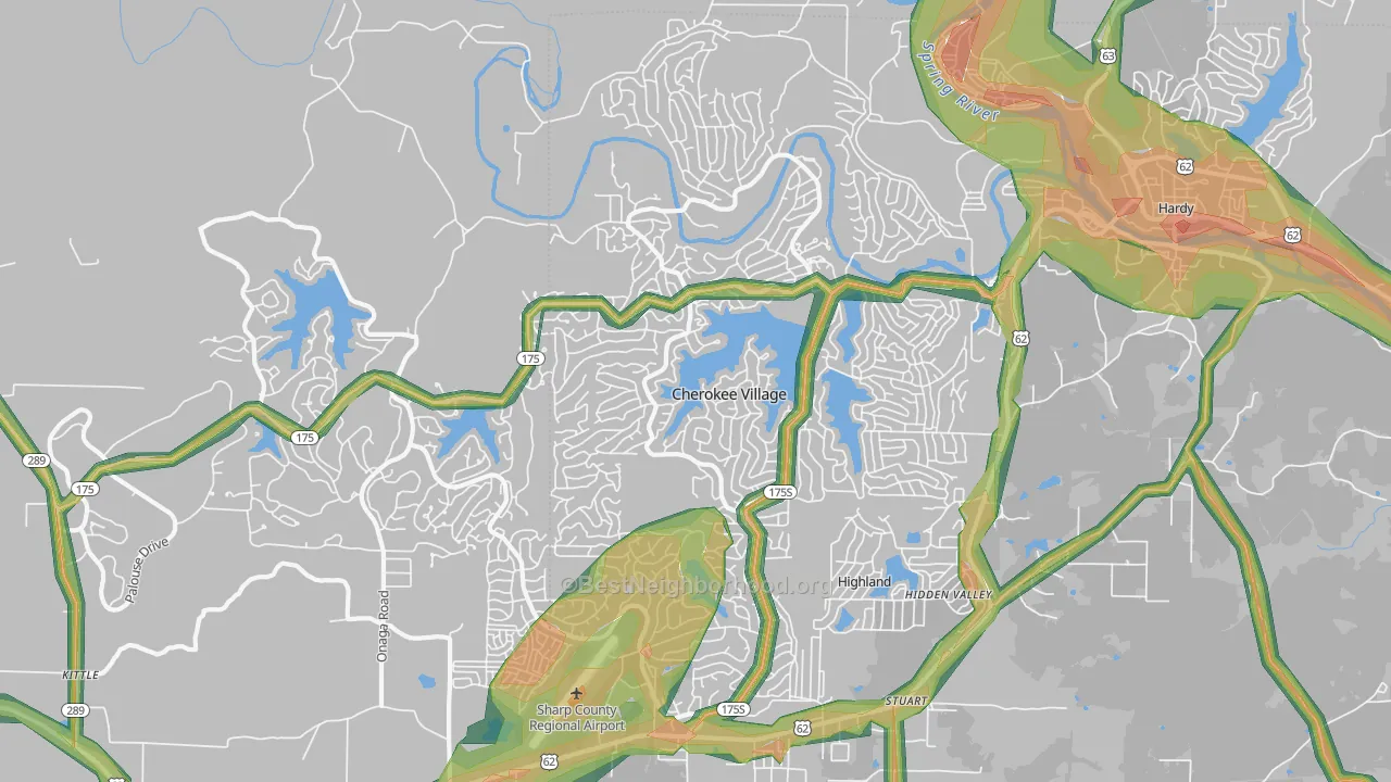 72529, AR Map of Noise Levels in 72529