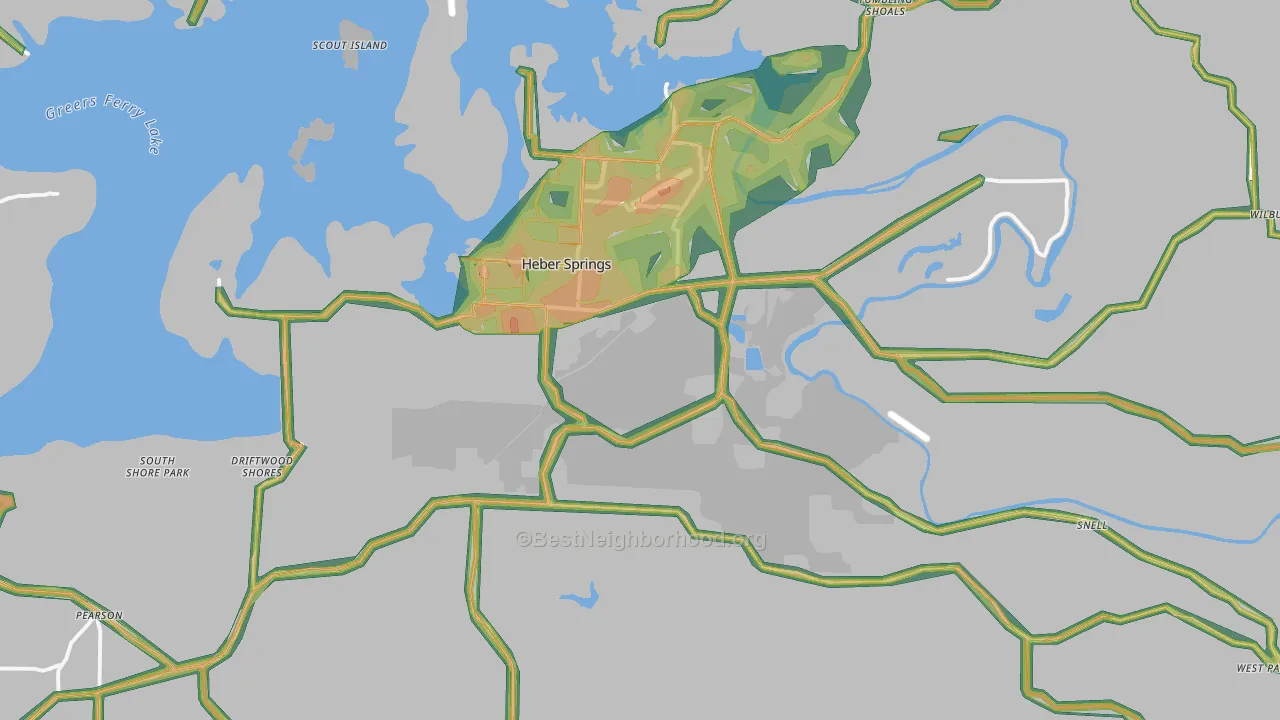 72543, AR Map of Noise Levels in 72543