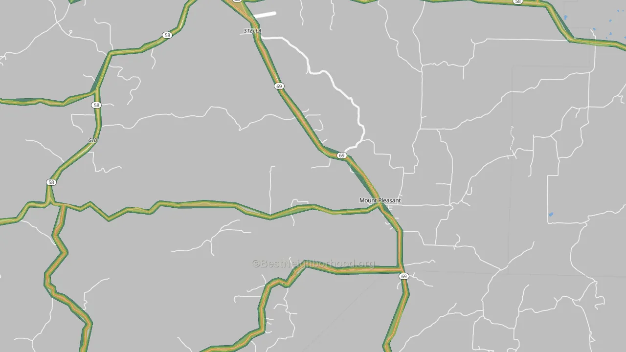72561, AR Map of Noise Levels in 72561