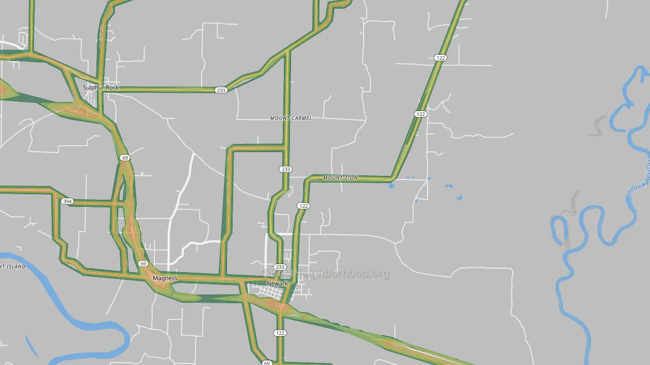72562, AR Map of Noise Levels in 72562