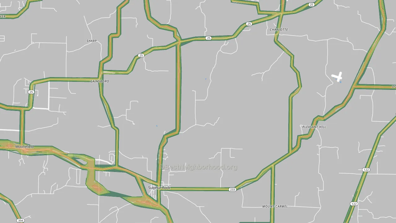 72579, AR Map of Noise Levels in 72579