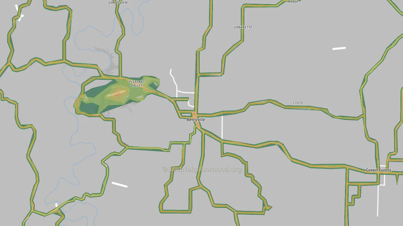 72616, AR Map of Noise Levels in 72616