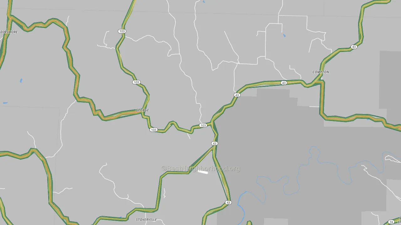 72624, AR Map of Noise Levels in 72624