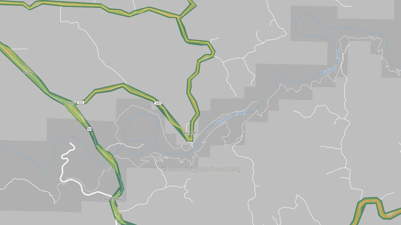 72636, AR Map of Noise Levels in 72636