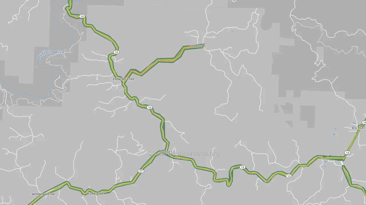 72639, AR Map of Noise Levels in 72639