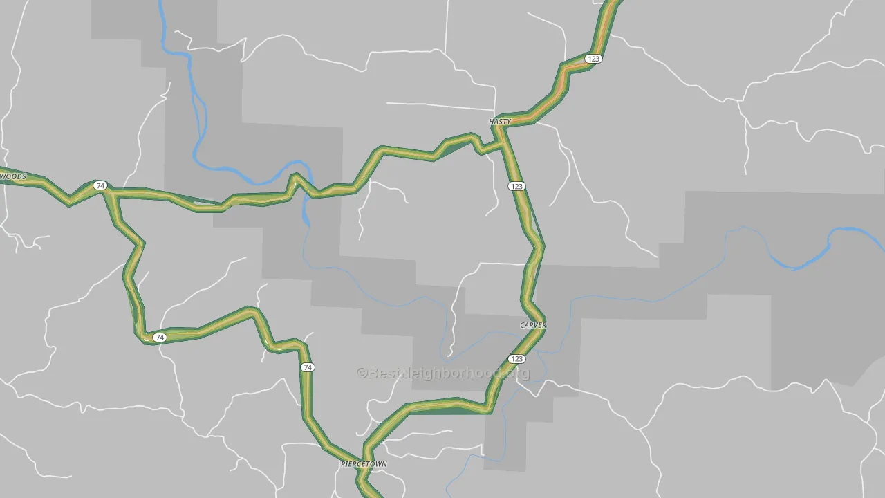72640, AR Map of Noise Levels in 72640