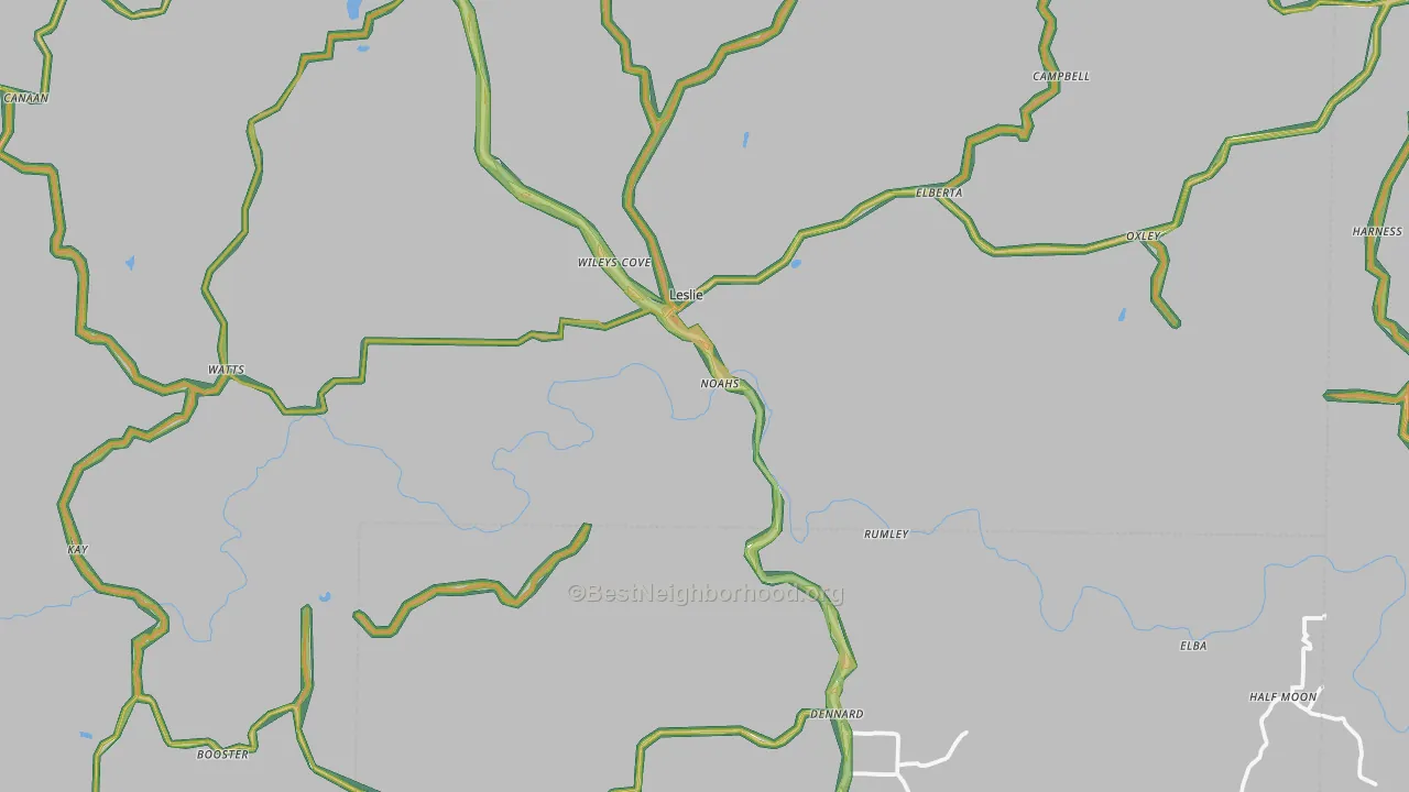 72645, AR Map of Noise Levels in 72645
