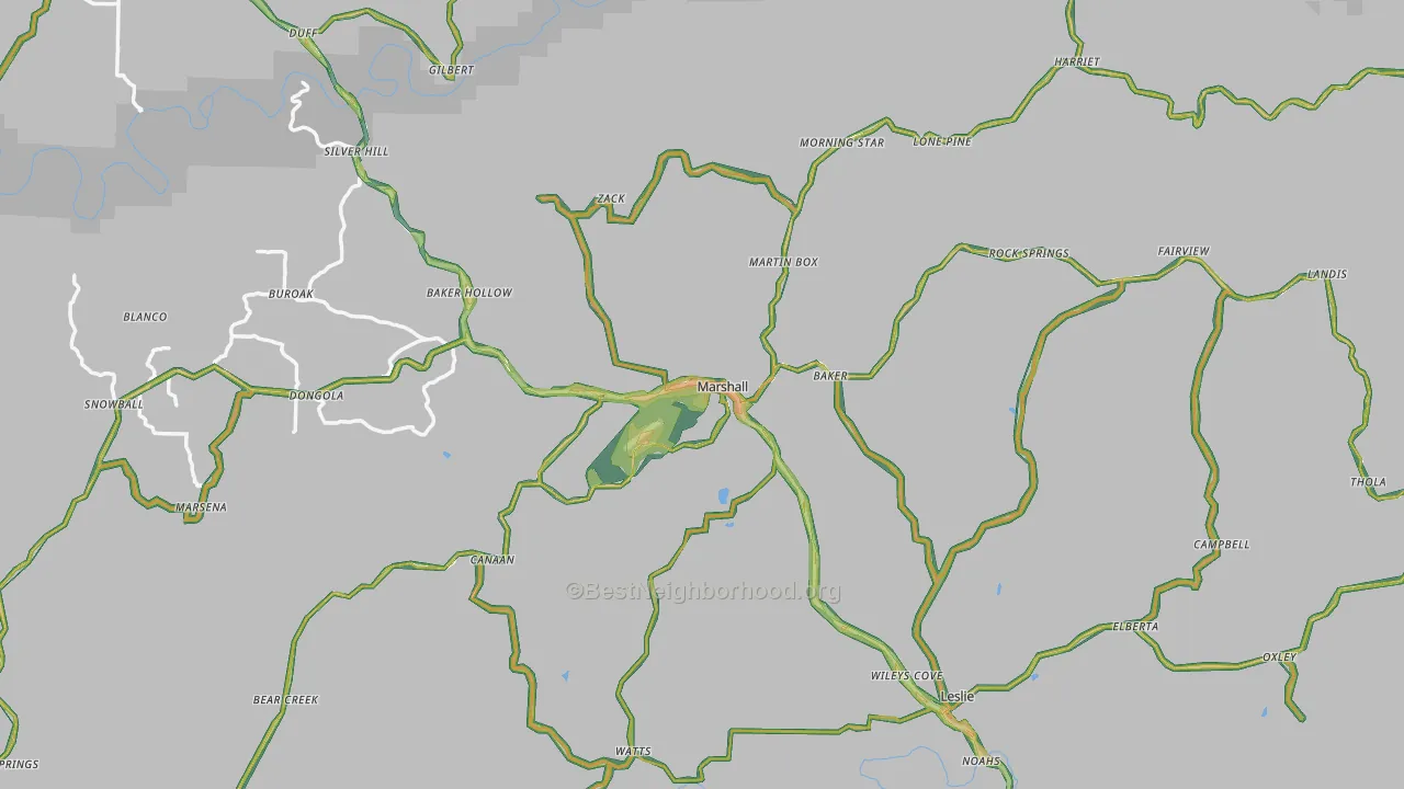 72650, AR Map of Noise Levels in 72650
