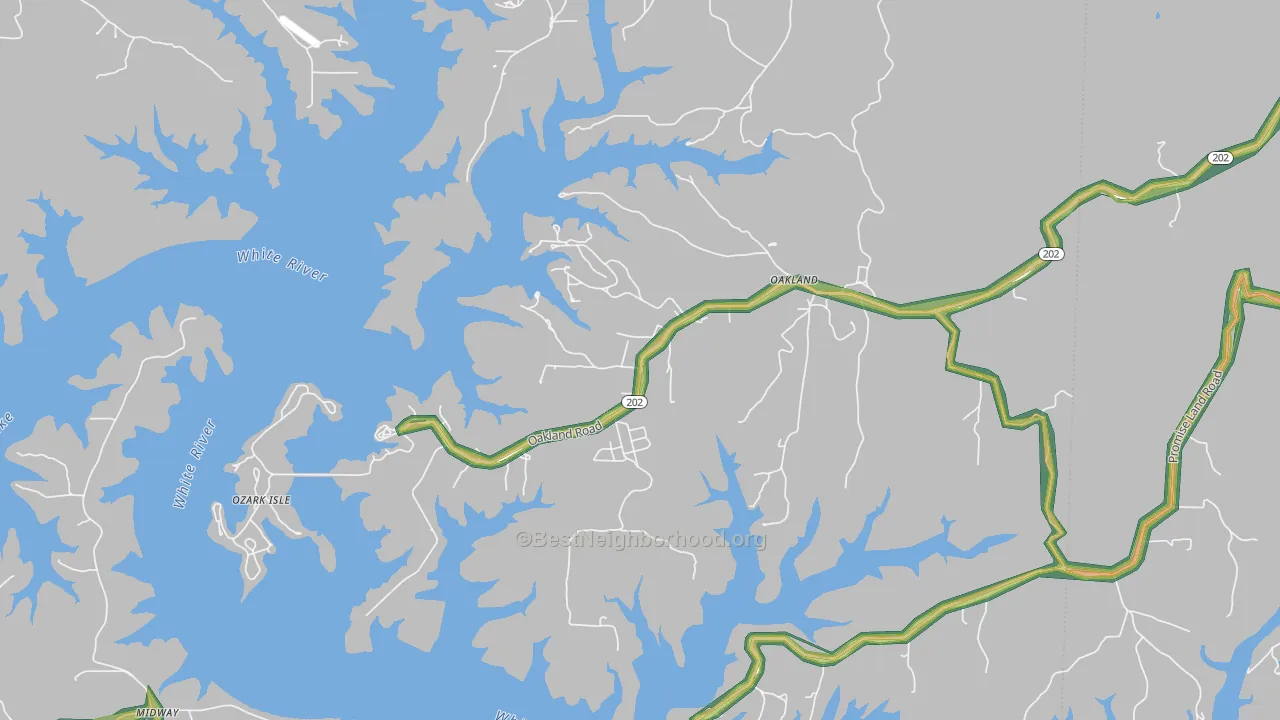 72661, AR Map of Noise Levels in 72661