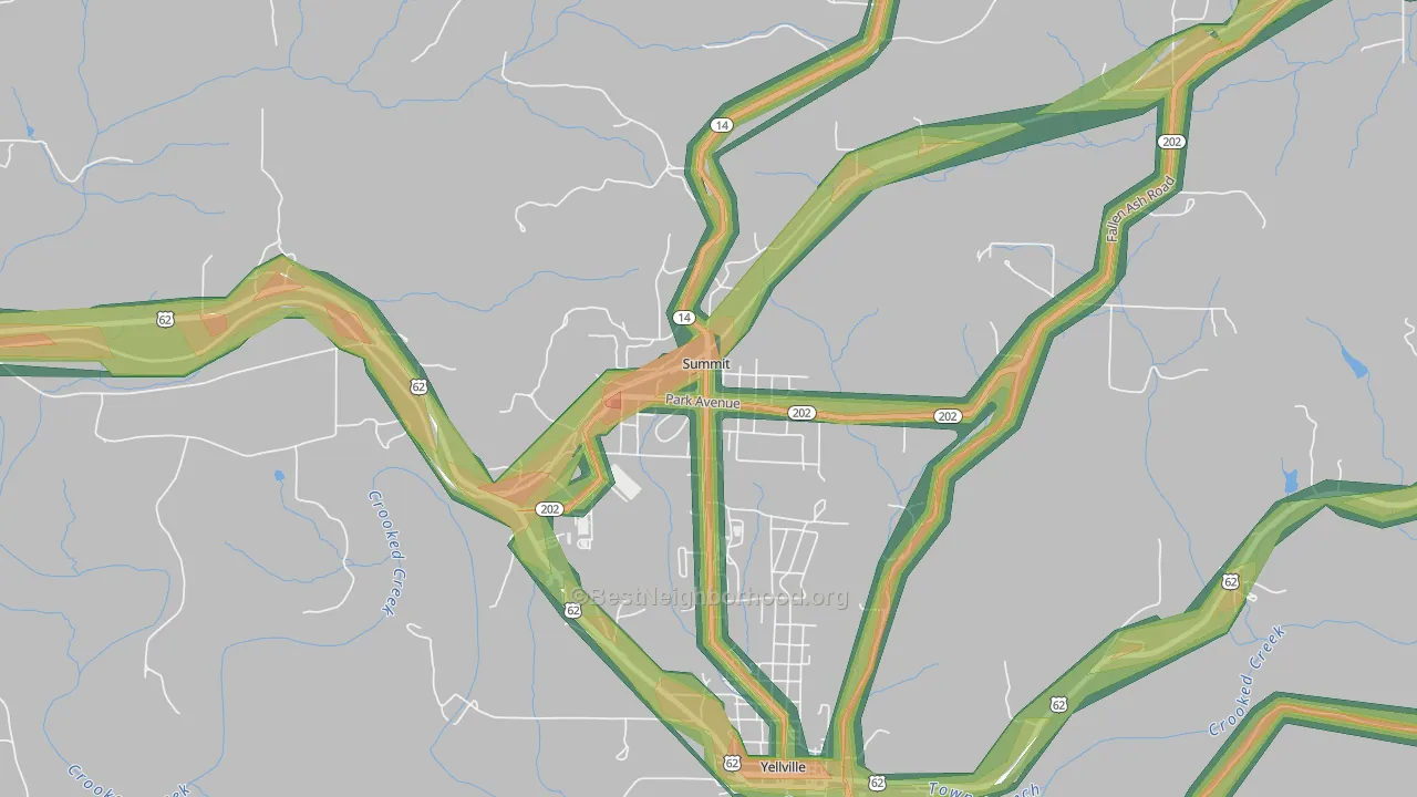 72677, AR Map of Noise Levels in 72677