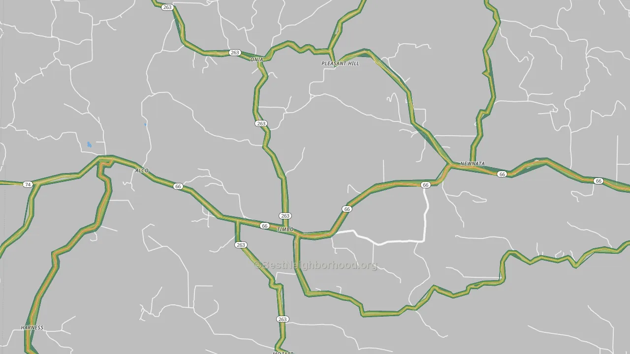 72680, AR Map of Noise Levels in 72680