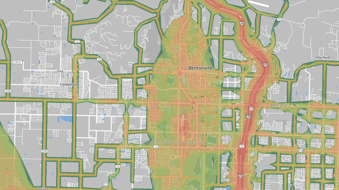72712, AR Map of Noise Levels in 72712