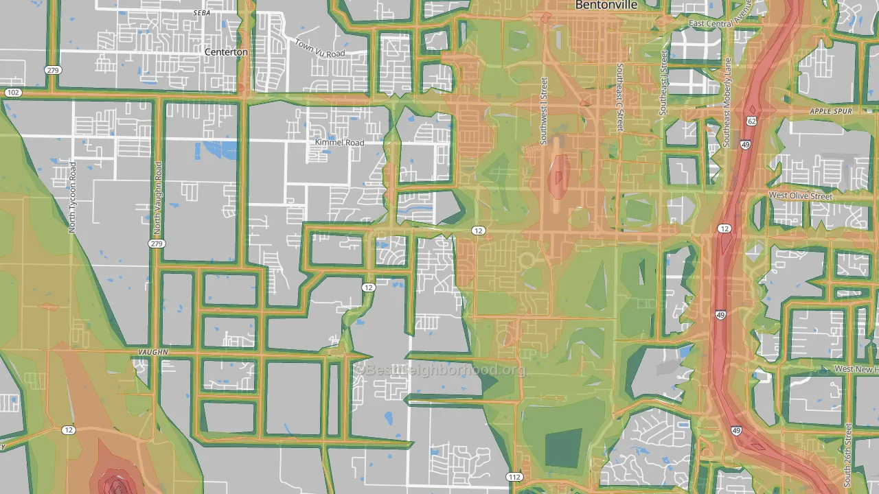 72713, AR Map of Noise Levels in 72713