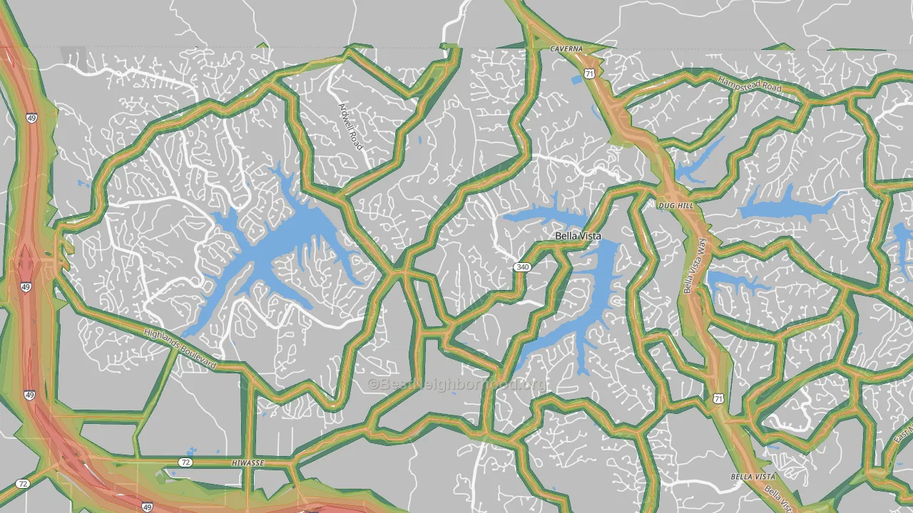 72715, AR Map of Noise Levels in 72715