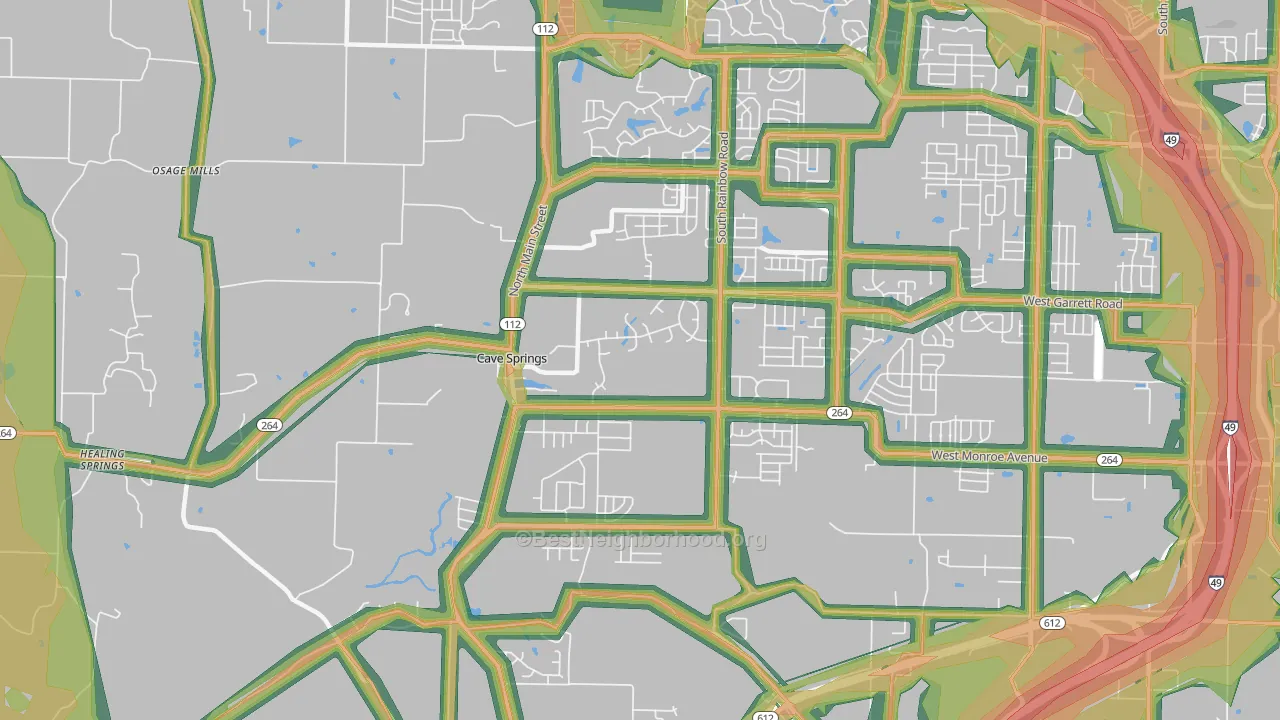 72718, AR Map of Noise Levels in 72718