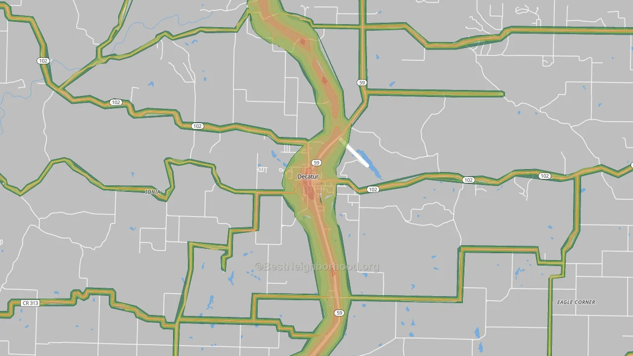 72722, AR Map of Noise Levels in 72722