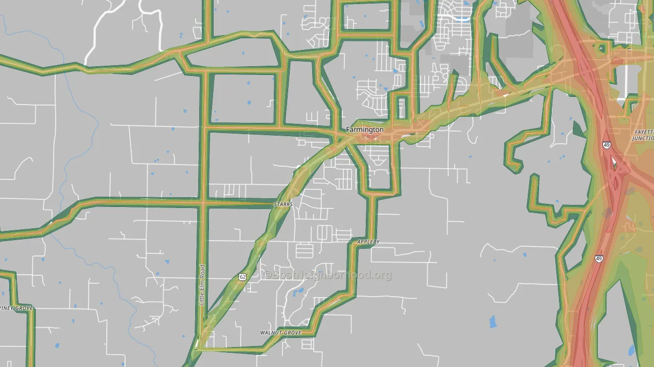 72730, AR Map of Noise Levels in 72730