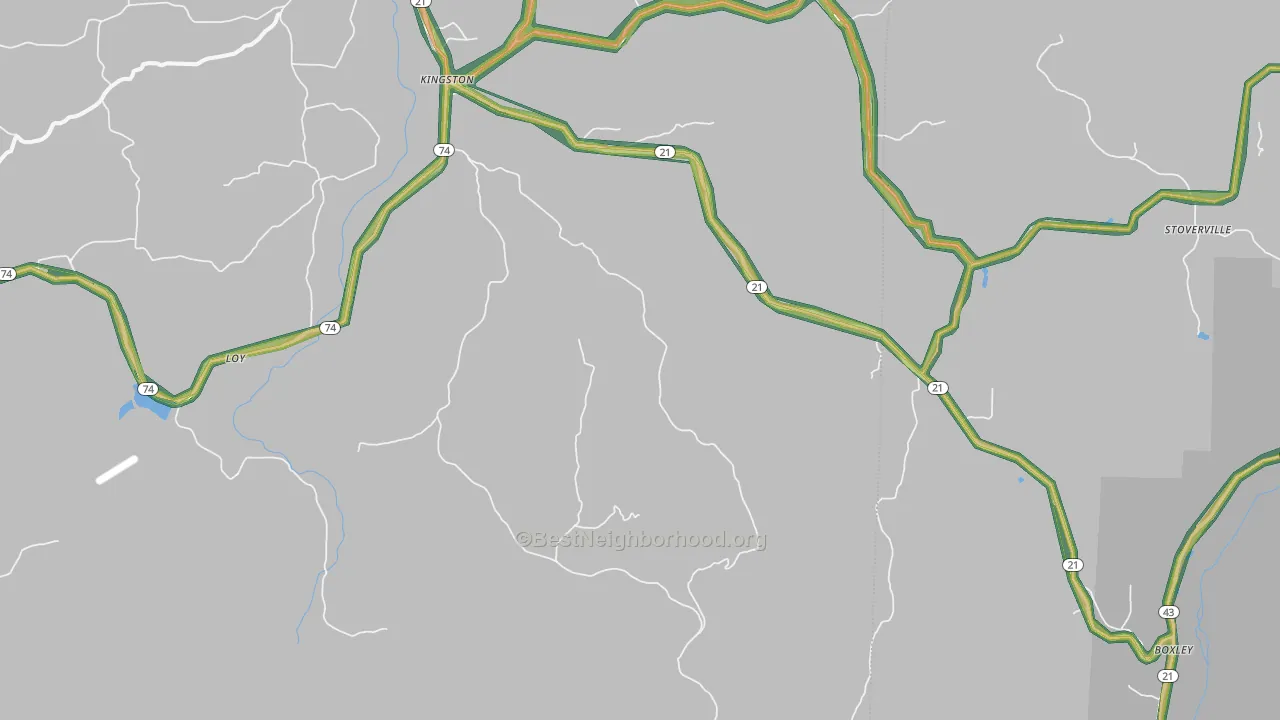 72742, AR Map of Noise Levels in 72742